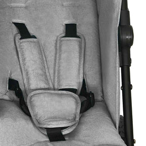 Vežimėlis dvynukams, šviesiai pilkos spalvos, plienas