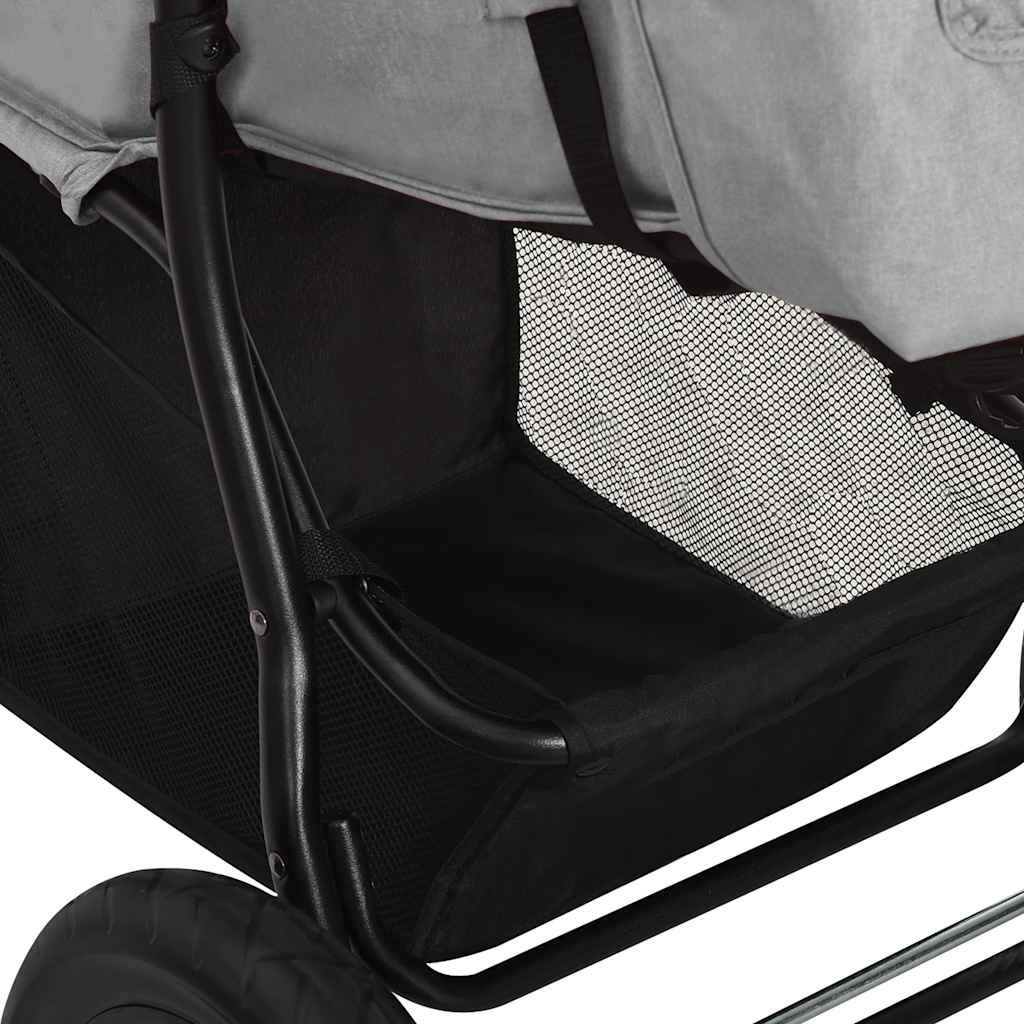 Vaikiškas vežimėlis, šviesiai pilkos spalvos, plienas