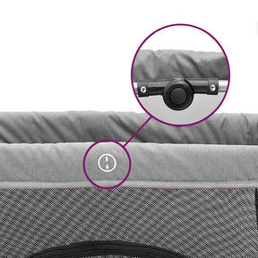 Kūdikio maniežas su čiužiniu, šviesiai pilkas, lininis audinys