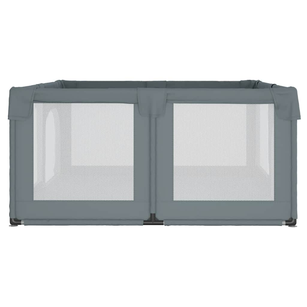 Kūdikio maniežas su 2 durimis, pilkas, oksfordo audinys