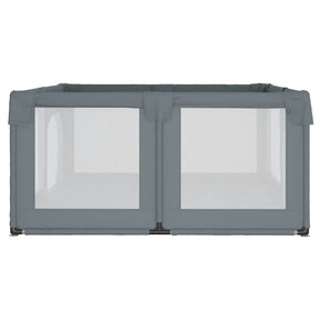 Kūdikio maniežas su 2 durimis, pilkas, oksfordo audinys