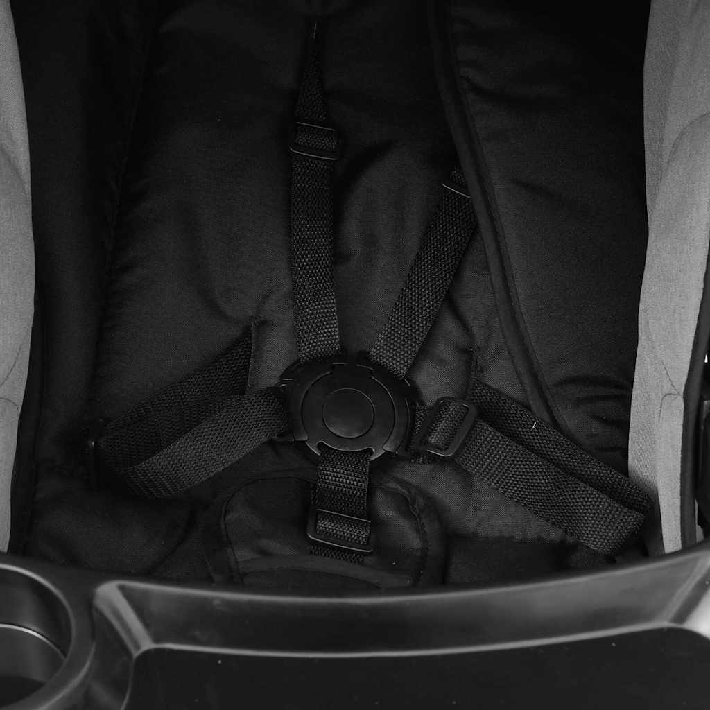 Vaikiškas vežimėlis 2-1, šviesiai pilkas/juodas, plienas