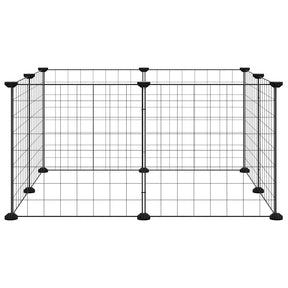 8 dalių augintinių narvas, juodas, 35x35 cm, plienas