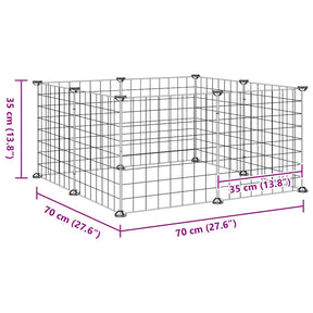 8 dalių augintinių narvas, juodas, 35x35 cm, plienas