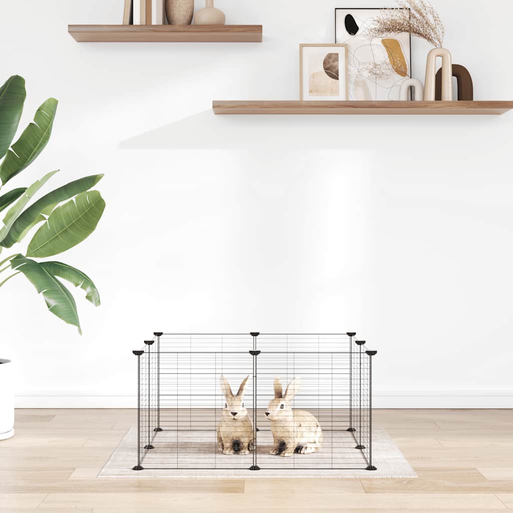 8 dalių augintinių narvas, juodas, 35x35 cm, plienas