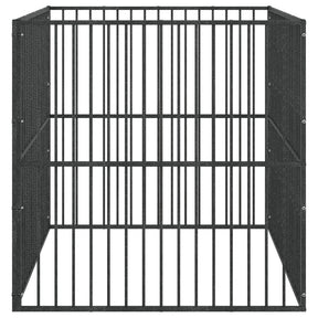 Aptvaras šunims, 4 segmentai, juodas, galvanizuotas plienas