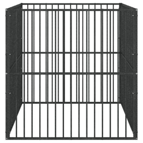 Aptvaras šunims, 4 segmentai, juodas, galvanizuotas plienas