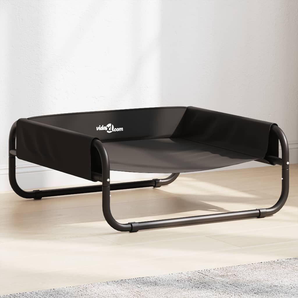 Pakelta lova šunims, antracito, oksfordo audinys ir plienas