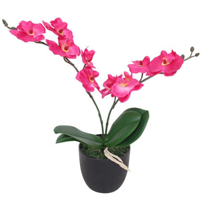 Dirbtinė orchidėja su vazonu, 30 cm, balta