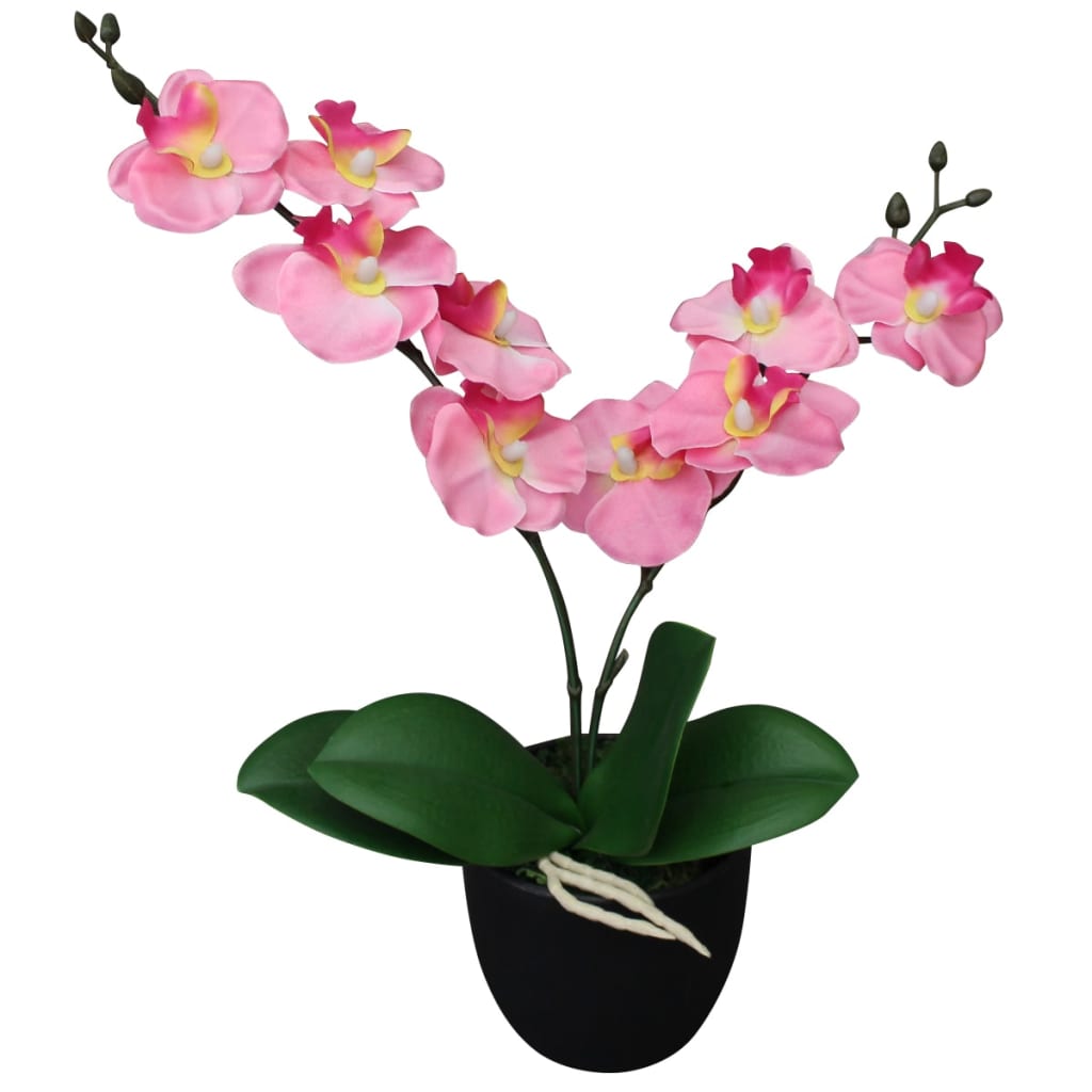 Dirbtinė orchidėja su vazonu, 30 cm, balta