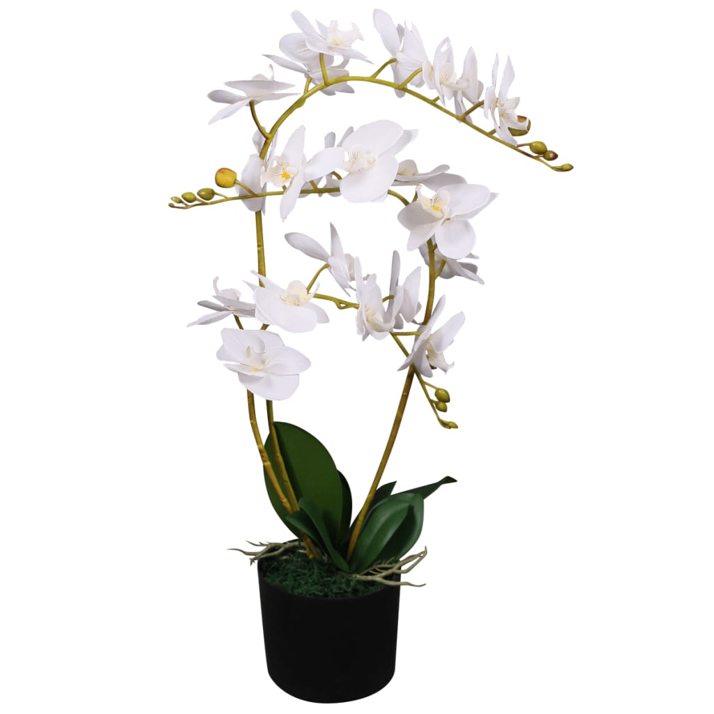 Dirbtinė orchidėja su vazonu, 30 cm, balta
