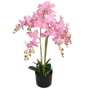 Dirbtinė orchidėja su vazonu, 30 cm, balta