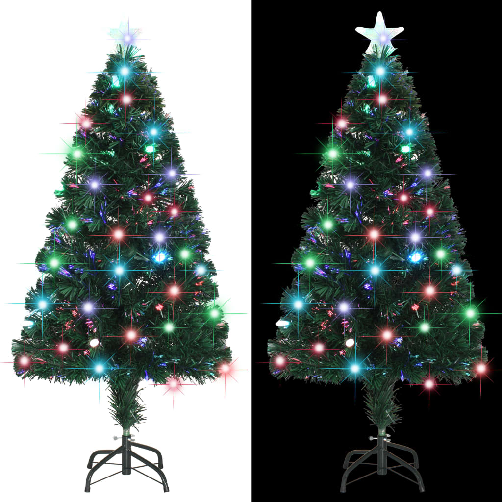 Apšviesta Kalėdų eglutė su stovu ir LED, 120cm, optinis pluoštas