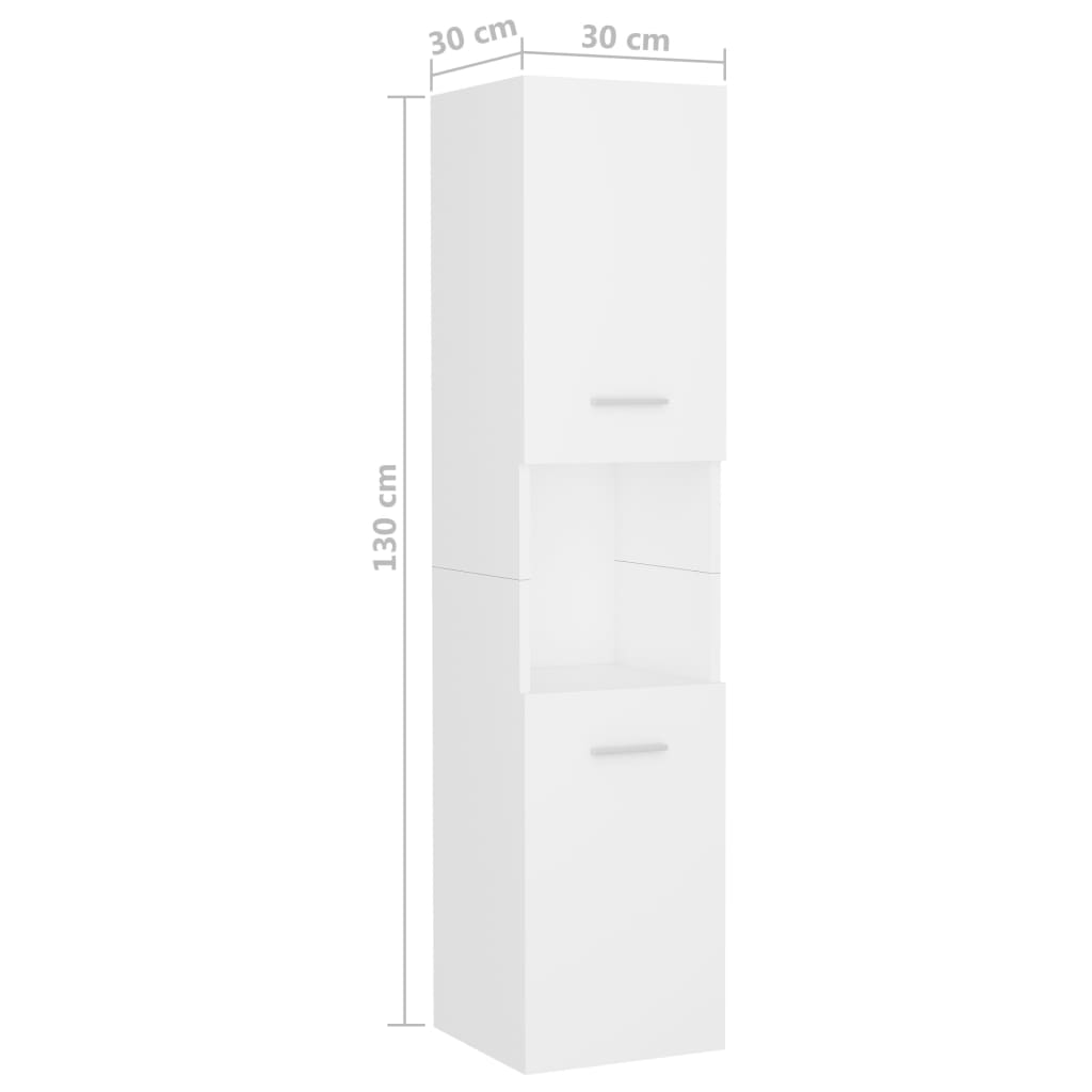 Vonios kambario baldų komplektas, baltos spalvos, MDP