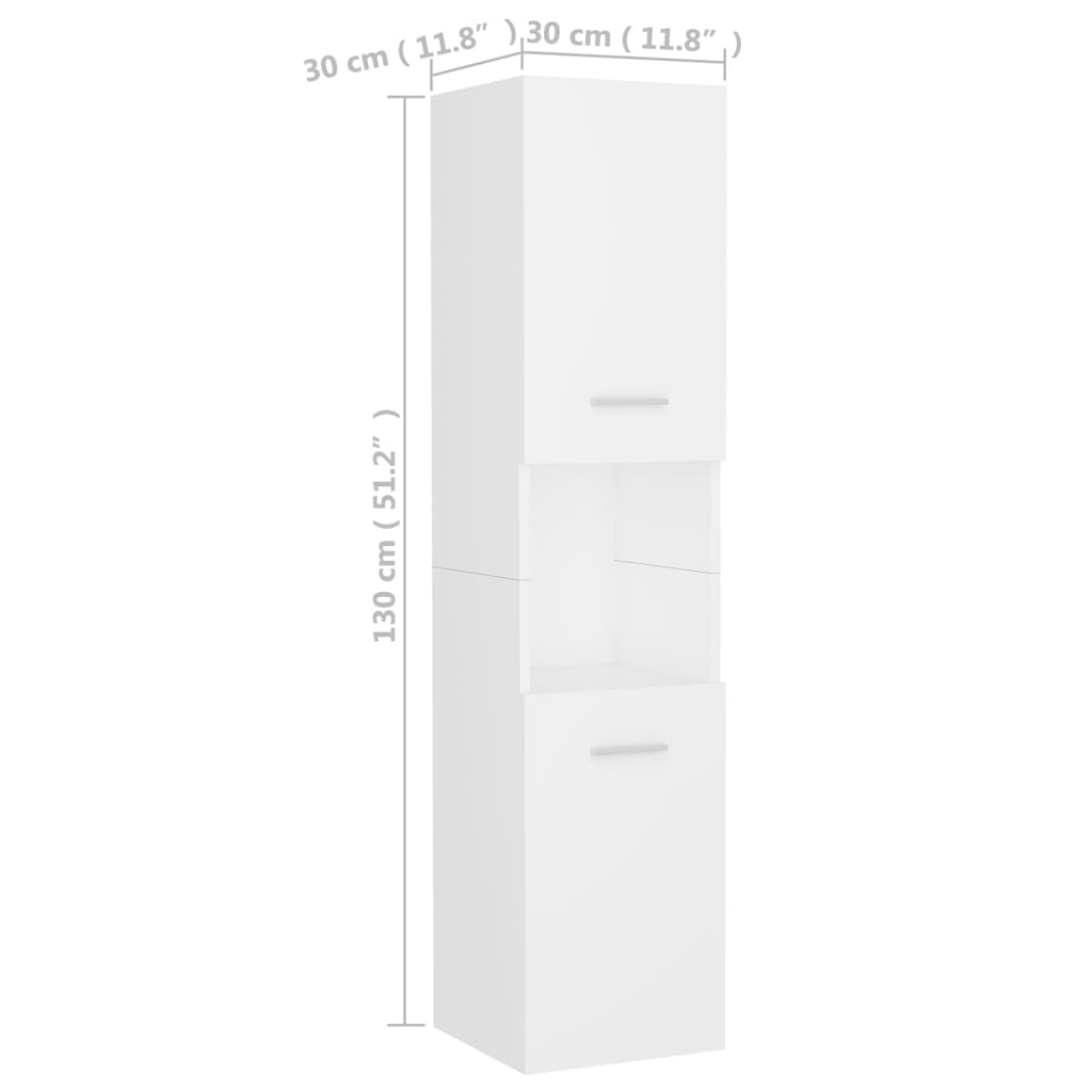 Vonios kambario baldų komplektas, baltos spalvos, MDP