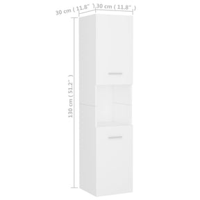 Vonios kambario baldų komplektas, baltos spalvos, MDP