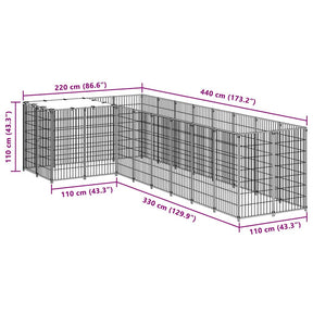 Voljeras šunims, juodos spalvos, 6,05 m², plienas