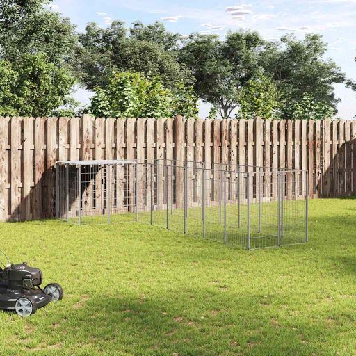 Voljeras šunims, juodos spalvos, 6,05 m², plienas