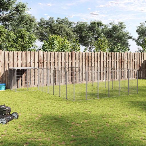 Voljeras šunims, juodos spalvos, 6,05 m², plienas