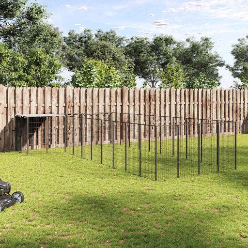 Voljeras šunims, juodos spalvos, 7,26m², plienas