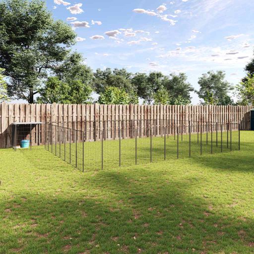 Voljeras šunims, juodos spalvos, 7,26m², plienas