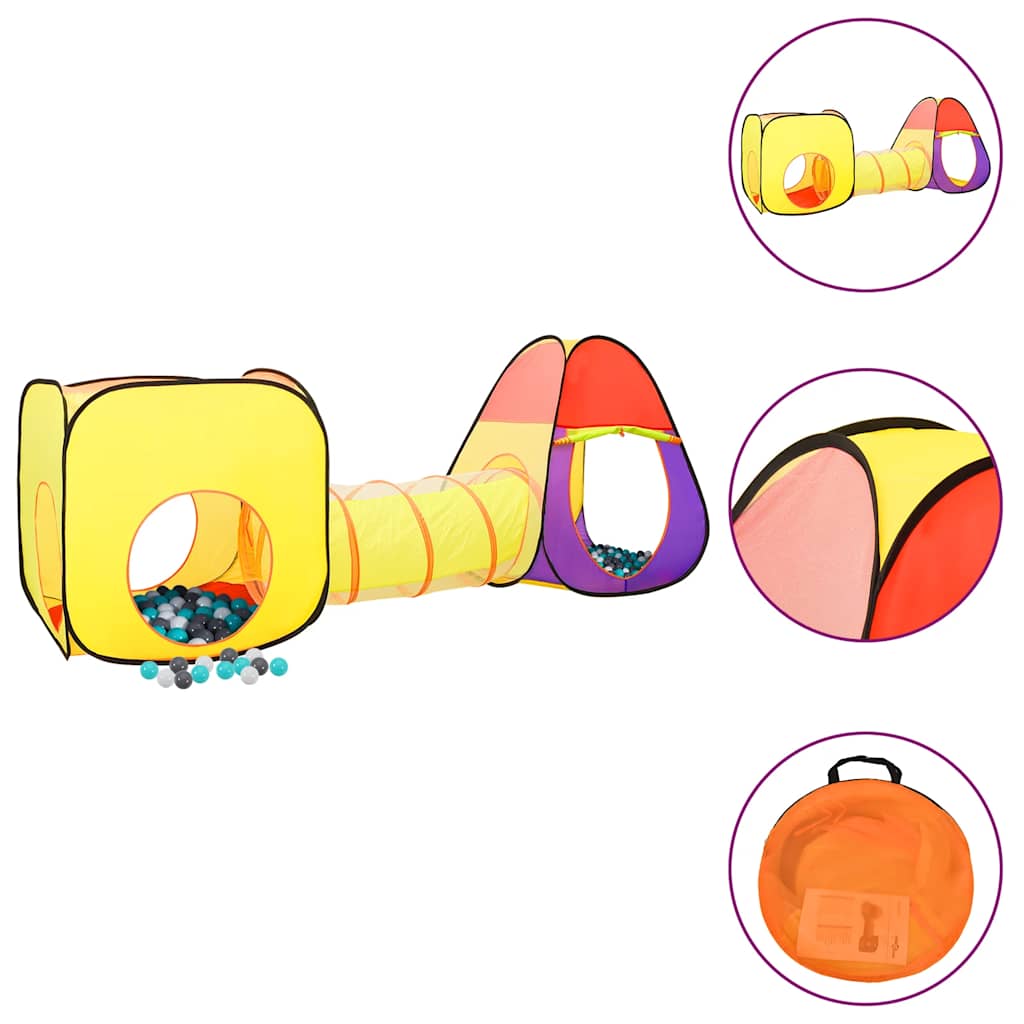 Žaidimų palapinė su 250 kamuoliukų, spalvota, 255x80x100cm