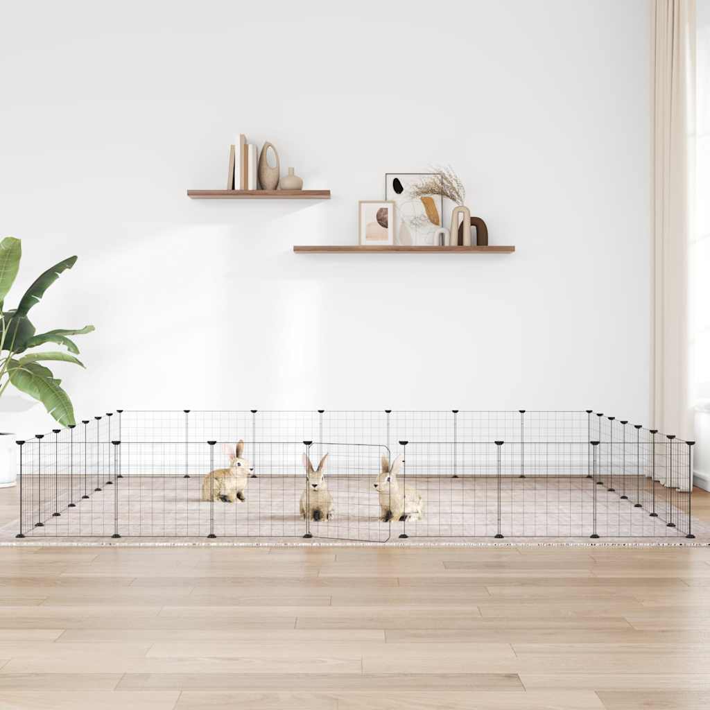 8 dalių augintinių narvas, juodas, 35x35 cm, plienas