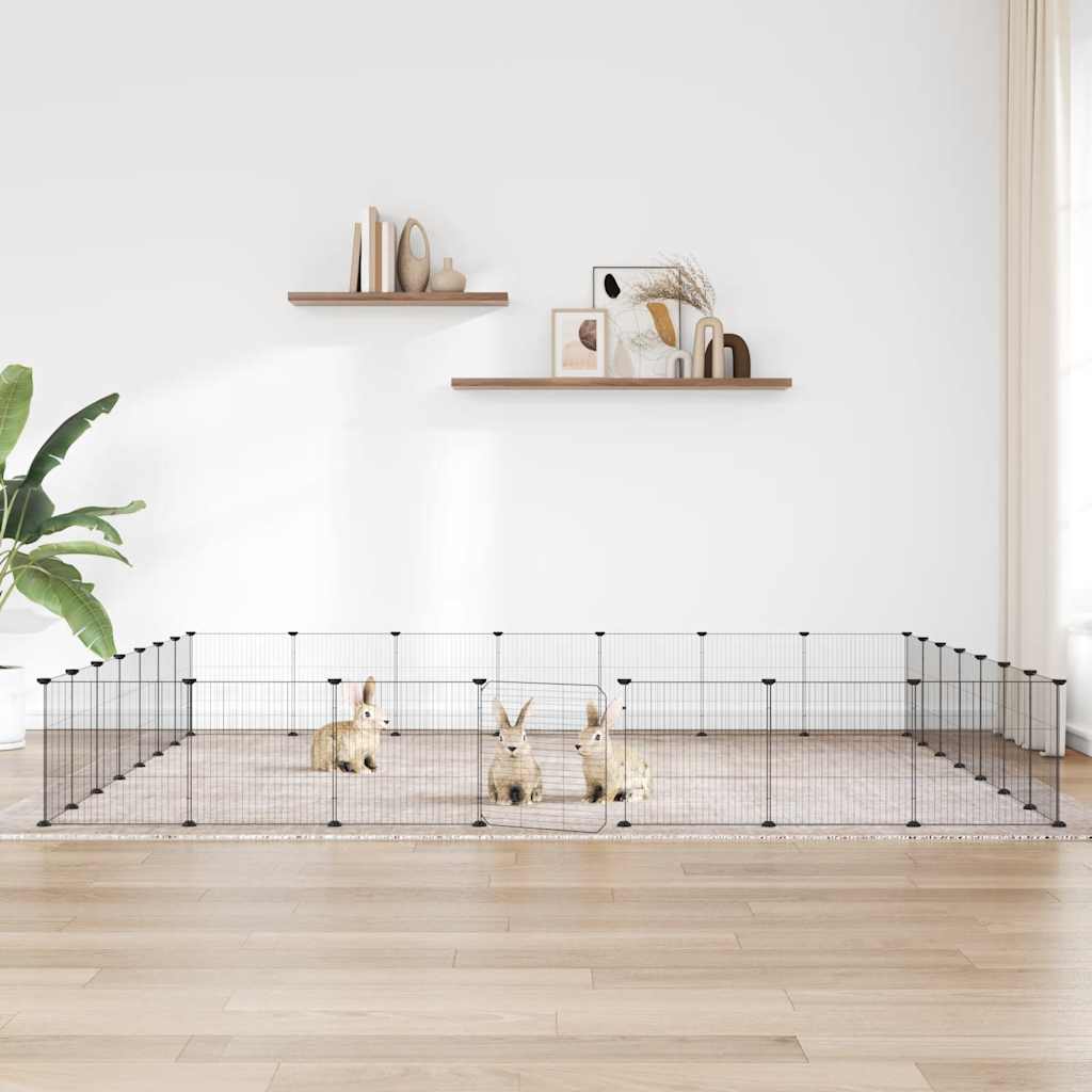 8 dalių augintinių narvas, juodas, 35x35 cm, plienas