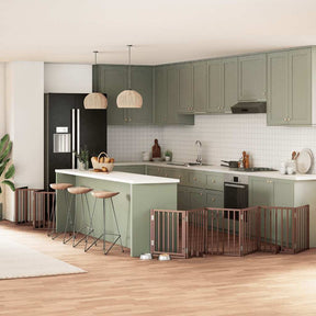 Varteliai šunims su durimis, 9 segmentai, 450cm, tuopos mediena