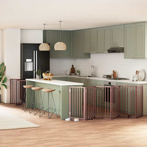 Varteliai šunims su durimis, 9 segmentai, 450cm, tuopos mediena