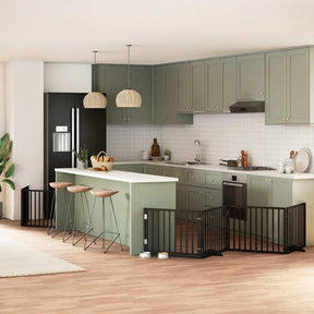 Varteliai šunims su durimis, 9 segmentai, 450cm, tuopos mediena