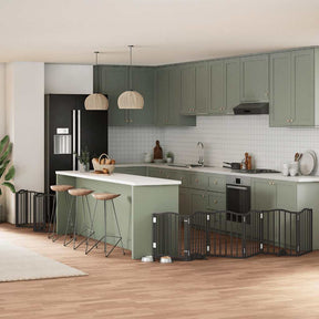 Varteliai šunims su durimis, 9 segmentai, 450cm, tuopos mediena