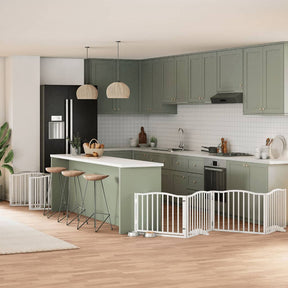 Varteliai šunims su durimis, 9 segmentai, 450cm, tuopos mediena