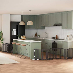 Varteliai šunims su durimis, 9 segmentai, 450cm, tuopos mediena