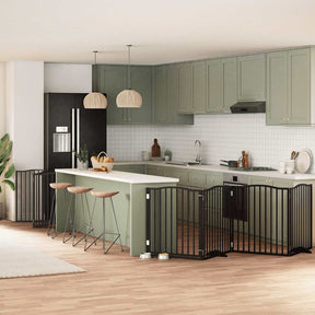 Varteliai šunims su durimis, 9 segmentai, 450cm, tuopos mediena