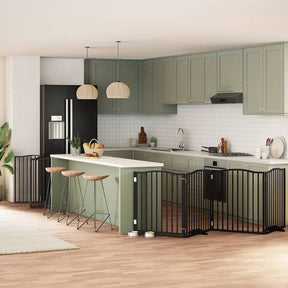 Varteliai šunims su durimis, 9 segmentai, 450cm, tuopos mediena