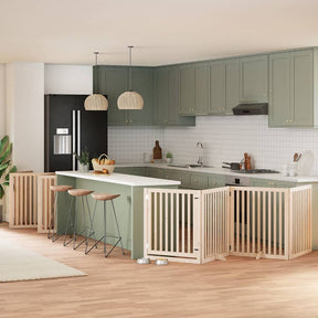 Varteliai šunims su durimis, 9 segmentai, 450cm, tuopos mediena