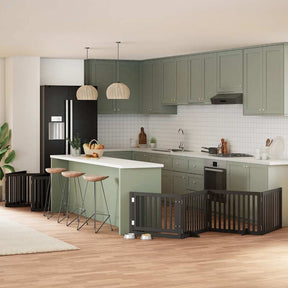 Varteliai šunims su durimis, 9 segmentai, 450cm, tuopos mediena