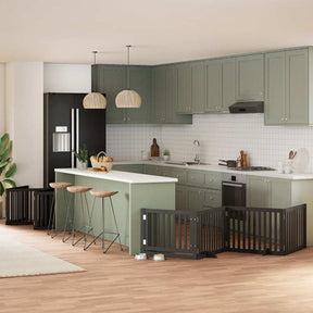 Varteliai šunims su durimis, 9 segmentai, 450cm, tuopos mediena