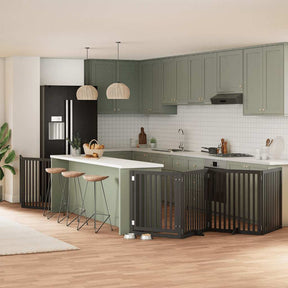 Varteliai šunims su durimis, 9 segmentai, 450cm, tuopos mediena