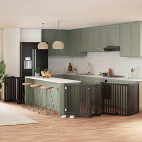 Varteliai šunims su durimis, 9 segmentai, 450cm, tuopos mediena