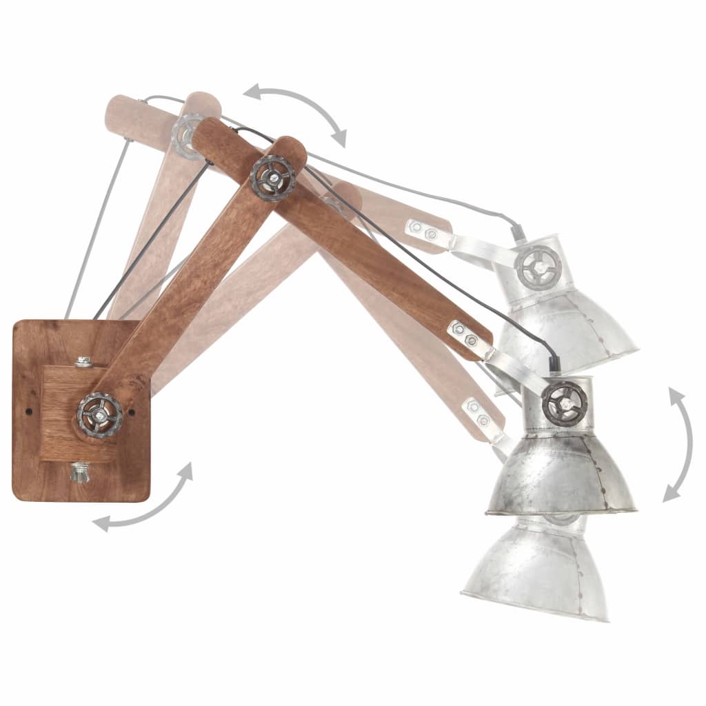 Sieninis šviestuvas, sidabrinės spalvos, apskritas, E27