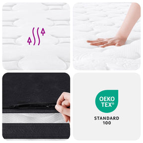 Bonnell tipo spyruoklių čiužinys, 120x200cm, vidutinio kietumo