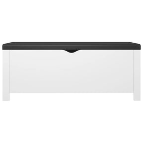 Daiktadėžė su pagalvėle, balta, 105x40x45cm, apdirbta mediena