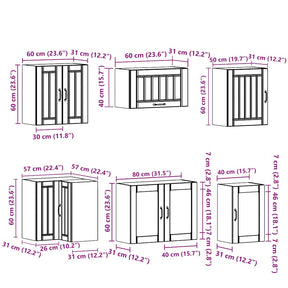 Virtuvinių spintelių komplektas, 11 dalių, Lucca, balta