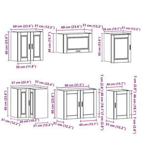 Virtuvinių spintelių komplektas, 11 dalių, Porto, balta