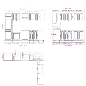 Virtuvinių spintelių komplektas, 14 dalių, Kalmar, balta