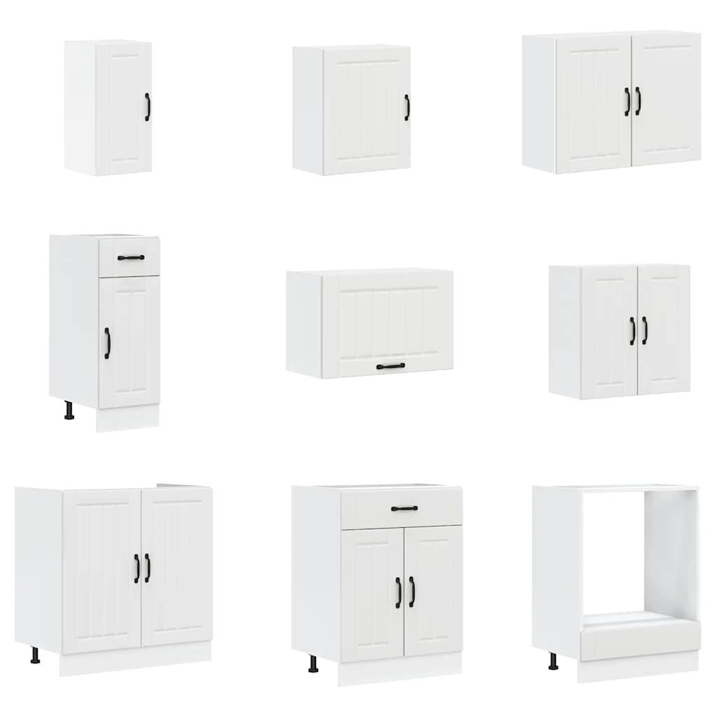 Virtuvinių spintelių komplektas, 14 dalių, Lucca, balta
