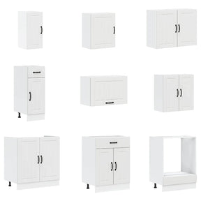 Virtuvinių spintelių komplektas, 14 dalių, Lucca, balta