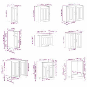 Virtuvinių spintelių komplektas, 14 dalių, Lucca, balta